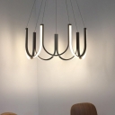 7-Light Hanging Light Fixtures Minimalism Style Geometric Shape Metal Chandelier Lights