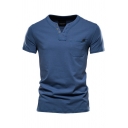 Casual Mens Plain T-Shirt Short Sleeve Round Neck Regular Fit T-Shirt