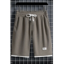 Dashing Shorts Plain Side Pocket Mid Rise Drawstring Waist Regular Shorts for Guys