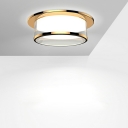 Glass Cylinder LED Ceiling Light Modern Flush Mount for Living Room