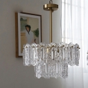 Modern Glass Chandelier Lighting Fixtures Metal Minimalism Multi Pendant Light for Bedroom