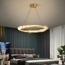 Contemporary Style Chandelier Lamp Crystal Circle Chandelier Light