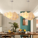 White Cloud Shape Pendant Light Contemporary Cotton Decorative Hanging Light for Children Room