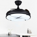 Semi Flush Mount Light Contemporary Style Acrylic Semi Flush Fan Light for Living Room