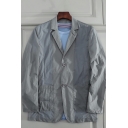 Cozy Mens Blazer Plain Pocket Detail Long Sleeve Notched Collar Button Closure Blazer
