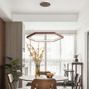 Wood Round Chandelier Lighting Fixtures Modern Minimalism Hanging Chandelier for Dinning Room