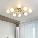 Modern Style Glass Ceiling Light Sputnik Ceiling Fixture for Living Room