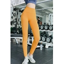 Fancy Womens Sportswear Leggings Plain Elastic Ruched High Waist Workout Leggings