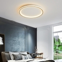 Round Minimalist Ceiling Light Stylish Modern Acrylic LED Flush Mount Lamp in Black/ White/ Gold, for Bedroom