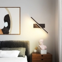 1 Light Rectangle Shade Sconce Light Fixture Modern Style Metal Wall Sconce Lighting in Black