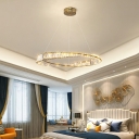 Contemporary Style Chandelier Lamp Crystal Ring-shaped Chandelier Light