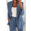 Daily Suit Blazer Pure Color Lapel Collar Single Button Suit Blazer for Women