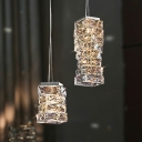 1-Light Suspension Pendant Contemporary Style Rectangle Shape Metal Hanging Lights