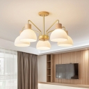 Nordic Style Chandelier Glass Wood Chandelier for Dining Room