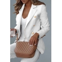 Women Casual Suit Blazer Plain Lapel Collar Open Front Suit Blazer
