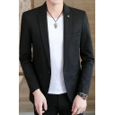 Stylish Mens Blazer Ombre Print Pocket Detail Lapel Collar Single Button Suit Blazer