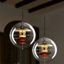 1-Light Pendant Lights Contemporary Style Globe Shape Metal Hanging Ceiling Light