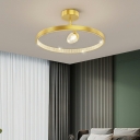 2-Light Semi Mount Lighting Traditional Style Geometric Shape Metal Ceiling Mounted Light