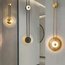 1-Light Sconce Lights Contemporary Style Round Shape Metal Wall Lighting Fixtures