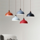 1-Light Suspension Pendant Minimalist Style Dome Shape Metal Hanging Ceiling Lights