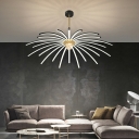 Linear Shape Chandelier Lighting Fixtures LED Hanging Pendant Lights for Dining Room