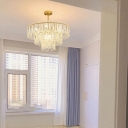 Glass and Metal Chandelier Lighting Fixtures Drum Multi Pendant Light for Living Room