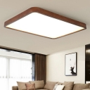 Modern Minimalist Wood Ceiling Light  Nordic Style Acrylic Flushmount Light for Living Room and Bedroom