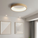 LED Modern Minimalist Ceiling Light Wood Nordic Style Glass Flushmount Light