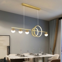 Contemporary Island Lighting Metal Linear Island Lights for Dining Room