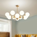 Modern Style Chandelier Lamp White Glass Chandelier Light for Living Room