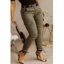 Trendy Women Plain Jeans High Rise Pocket Detail Skinny Fit Jeans