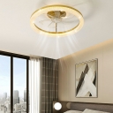 Contemporary Round Flush Mount Ceiling Light Fixture Acrylic Flush Fan Light Fixtures