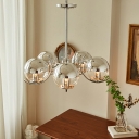 Modern Style Chandelier Lamp Clear Glass Chandelier Light for Living Room