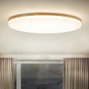 Modern Wood Ceiling Light Fixture Living Room Flush Mount Light
