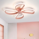 Blue/Pink Windmill Style Flushmount Modern Chic Metallic LED Flush Light Fixture for Nursing Room