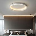 Modern Minimalist Round Ceiling Lamp LED Metal Flushmount Light in White and Black