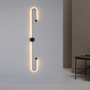 LED Metal Wall Mounted Lighting Modern Linear Flush Mount Wall Sconce for Bedroom