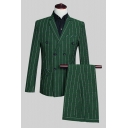 Modern Suit Co-ords Checked Pattern Double Breasted Lapel Collar Suit Co-ords for Men