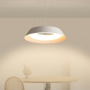 Contemporary Ring Chandelier Lamp White Metal Chandelier Light