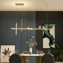 Metal Linear Island Chandelier Lights Modern Hanging Chandelier for Dinning Room
