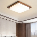 Modern Minimalist Wooden Ceiling Light Japanese Style LED Ceiling Mounted Fixture
