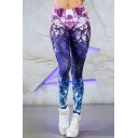 Trendy Womens Leggings Tie-Dyed Print High Waist Quick Dry Slimming Yoga Leggings