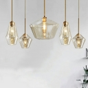 Polygon  Glass Pendulum Lights Modern Creative Hanging Pendant Lamp for Dinnning Room