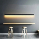 Linear Wall Mounted Reading Lights Modern Style Metal 1-Light Wall Lights in Black