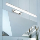 Modern Style Strip Vanity Light Fixtures Metal 1-Light Vanity Lights in Sliver