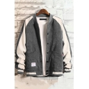 Fashion Jacket Color Block Pocket Designed Relaxed Long Sleeve Button Fly Jacket for Boys