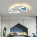 Airplane Shape Flushmount Light Acrylic Flushmount Ceiling Lamp for Kid's Bedroom