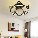 Led Flush Fan Light Children's Room Style Acrylic Flush Light for Living Room