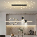 5-Light Island Light Fixturet Contemporary Style Geometric Shape Metal Pendant Chandelier