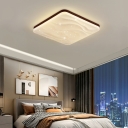 Minimalist Wooden Ceiling Light LED Creative Round Ceiling Mounted Fixture for Bedroom